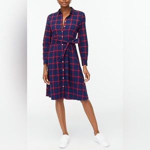 J.Crew Factory Tie-Waist Flannel Dress, Size 12